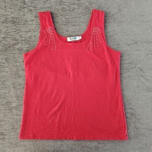 R&B Collections Red Tank Top with Studded Design